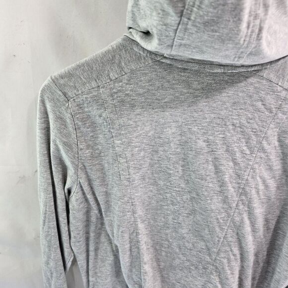 Athleta Hoodie Womens Large Zip Lightweight Shirt Hoodylicious Ruched Roll Up - Picture 9 of 14